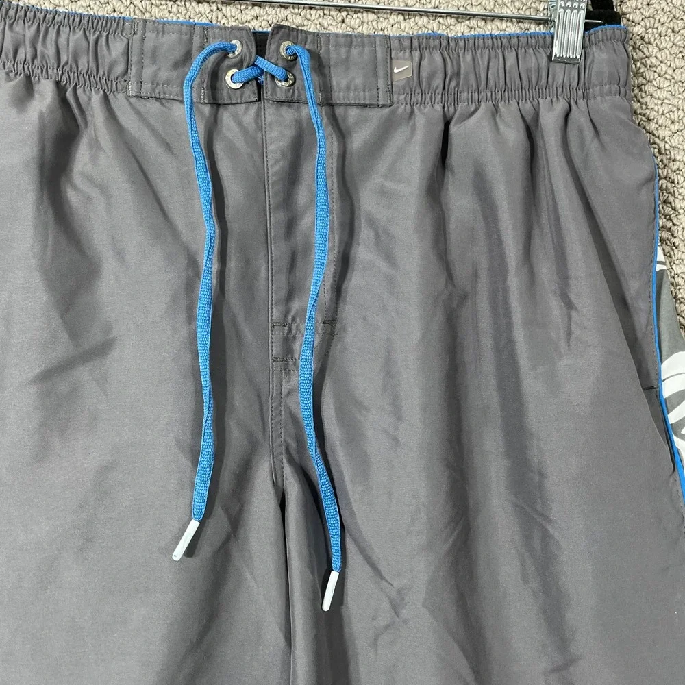 Nike Hybrid Board Shorts Mens‎ XL Gray Floral Drawstring Mesh Lined Swim Beach